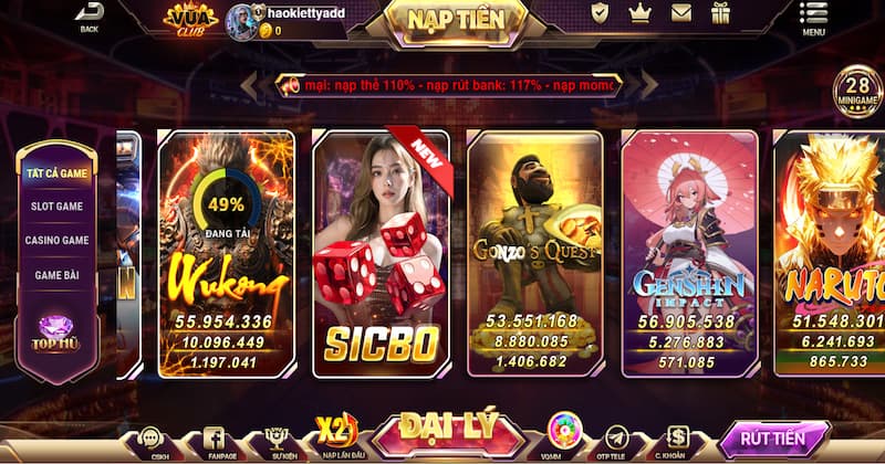 Các chương trình khuyến mãi tại cổng game