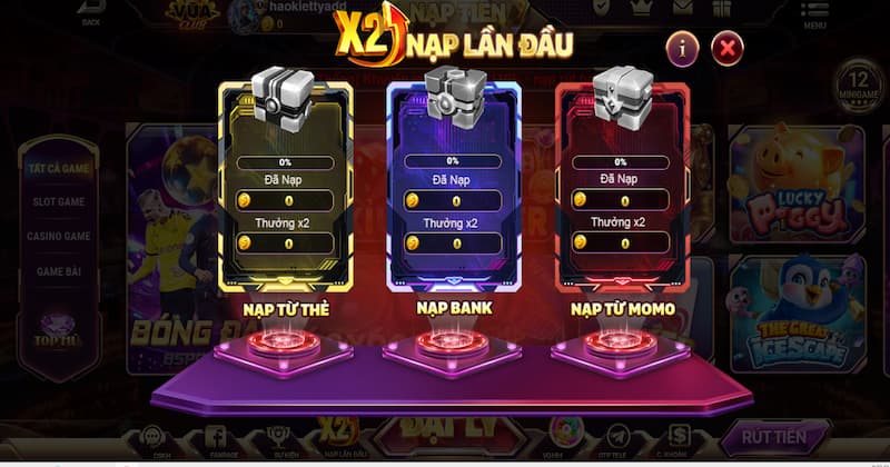 Khuyến mãi về nạp lần đầu khi tham gia
